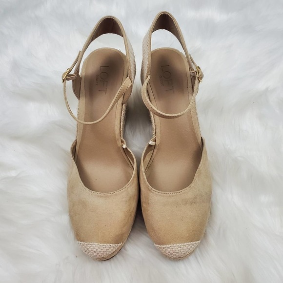 Loft Size 10 Womens Espadrille Wedge Ankle Strap Heels - Picture 6 of 9